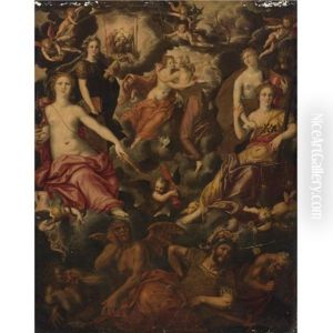 An Allegory Of Love And Fidelity With Other Virtues And Vices by Dirk de Quade van Ravesteyn