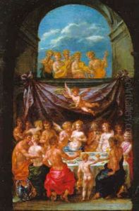 Szene Aus Dem Leben Der Psyche: Die Hochzeit Von Amor Und Psyche by Dirk de Quade van Ravesteyn