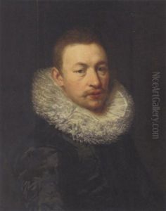 Portrait Of A Gentleman In A Black Silk Doublet And White Ruff Portrait Of A Gentleman In A Black Silk Doublet And White Ruff