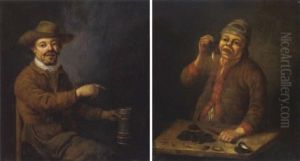 A Man In An Interior Drinking Beer A Man In An Interior Drinking Beer