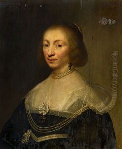 Portrait Of A Lady In A Pearl Necklace