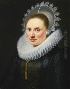Portrait Of A Lady In A White Lace Ruff And Cap