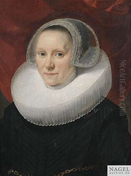 Bildnis Einer Dame In Dunklem Kleid Mit Muhlsteinkragen Und Spitzenhaube - view 1