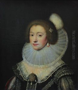 Portrait De Femme Au Collier De Perles