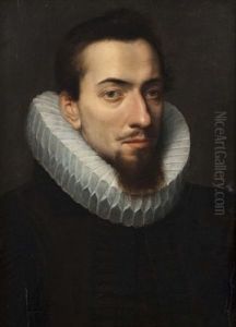 Portrait D'homme Portant Une Fraise