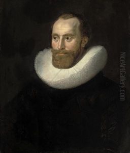 Portrait Of A Gentleman In A Black Doublet And Lace Ruff