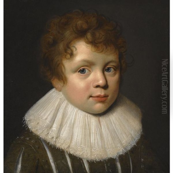 Portrait Of A Boy, Head And Shoulders, In A White Lace Ruff - view 1