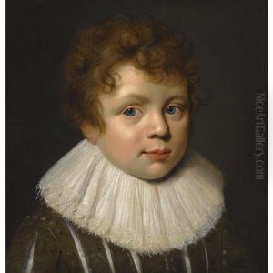 Portrait Of A Boy, Head And Shoulders, In A White Lace Ruff