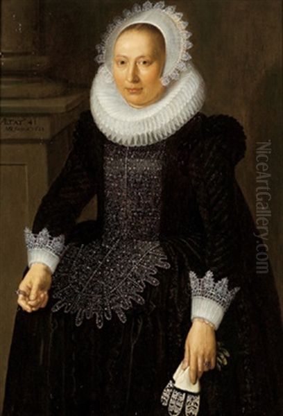 Bildnis Einer Einundvierzigjahrigen Dame In Schwarzem Kleid Mit Muhlsteinkrause - view 1