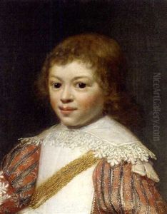 Portrait Of A Boy (prince Rupert?) In A Red Costume And White Collar