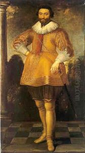 Portrait D'homme En Pied Sur Fond De Paysage