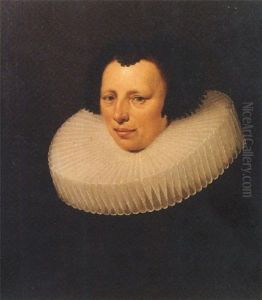 Portrait Of A Lady (anna De Neree?) Wearing A Black Dress With A Molenkraag And Black Bonnet