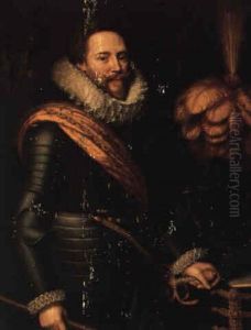 Portrait Of A Man In Armor (count Attems?) by Jan Anthonisz Van Ravesteyn