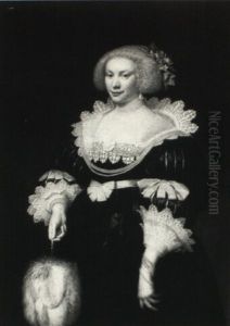 Portrait Of An Elegant Lady Holding A Fan