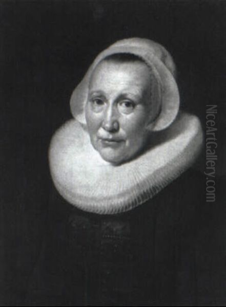 Portrait Of A Lady With A Wheel Ruff And Linen Cap - view 1
