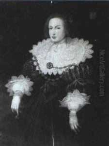 Portrait Of A Young Lady, Holding A Fan by Jan Anthonisz Van Ravesteyn