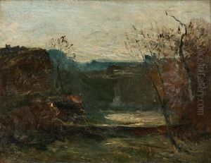 Reflet De Lune Dans La Mare by Auguste Francois Ravier