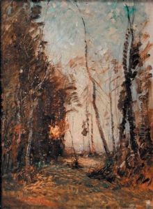 Sous Bois Dans Les Environs De Morestel by Auguste Francois Ravier