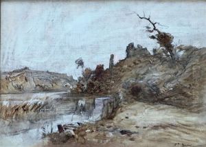 Paysage Des Environs De Morestel by Auguste Francois Ravier