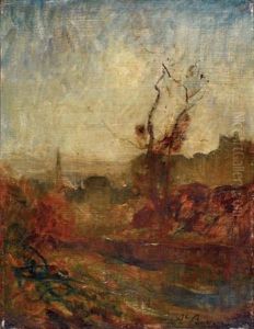 Paysage Vers Champrofond, Cremieu, Vers 1865 by Auguste Francois Ravier