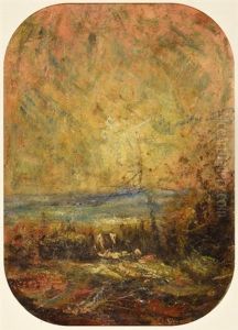 Coucher De Soleil Sur L'aleva by Auguste Francois Ravier