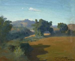Clairiere Dans Un Paysage De Montagne by Auguste Francois Ravier