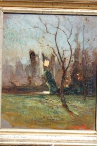 Arbre Denude A Contre-jour by Auguste Francois Ravier