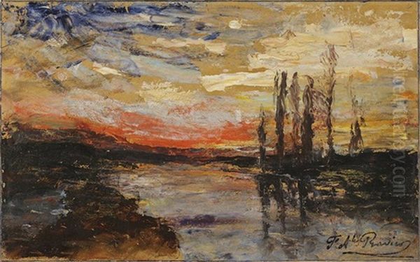 Paysage De Riviere Au Crepuscule (isere) - view 1