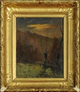 Etude De Paysage Au Crepuscule (study) by Auguste Francois Ravier
