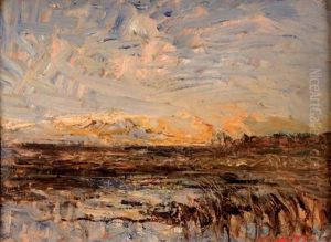 Crepuscule Sur L'etang by Auguste Francois Ravier
