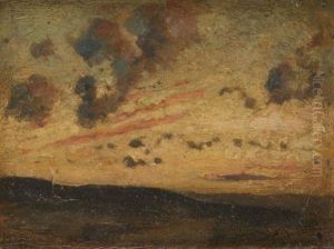 Paysage Au Soleil Couchant by Auguste Francois Ravier