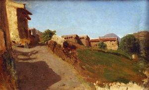 Route De Village by Auguste Francois Ravier