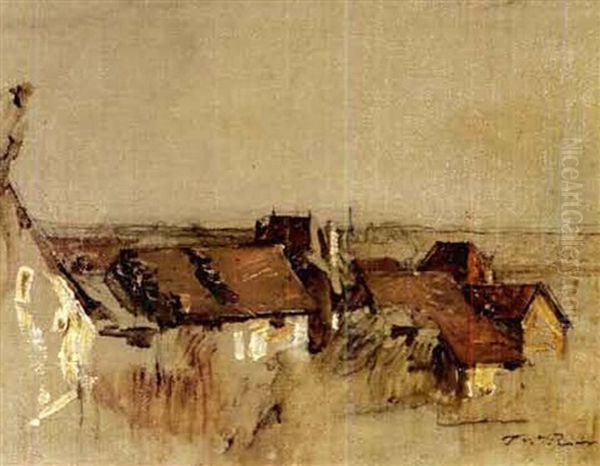 Les Toits De Morestel Vus De L'atelier De L'artiste - view 1