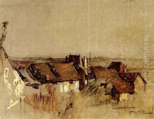 Les Toits De Morestel Vus De L'atelier De L'artiste by Auguste Francois Ravier