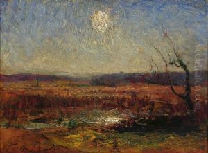 Paysage D'automne Au Soleil Brumeux by Auguste Francois Ravier