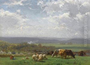 Paturage En Auvergne by Auguste Bonheur