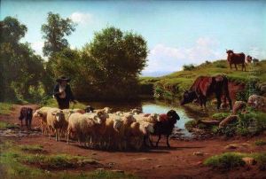 La Rentree Du Troupeau by Auguste Bonheur