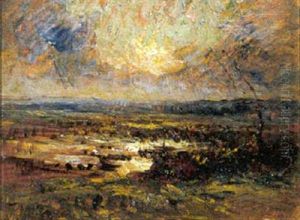 L'etang De L'aleva Pres De Morestel Au Coucher Du Soleil