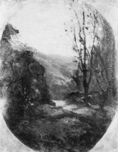 Paysage Aux Arbres by Auguste Francois Ravier