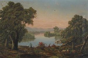 A River Landscape With A Skiff In The Foreground