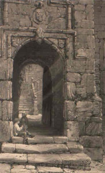 Children In An Archway - view 1