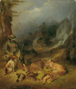Ein Rastender Jager Mit Erlegter Jagdbeute by Ferdinand von Rayski