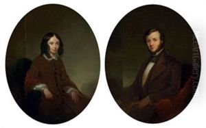 Elizabeth Barrett Browning (+ Robert Browning, Pair) by Thomas Buchanan Read