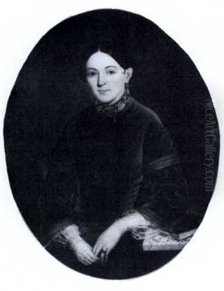Portrait Of A Woman In A Red Velvet Dress - view 1