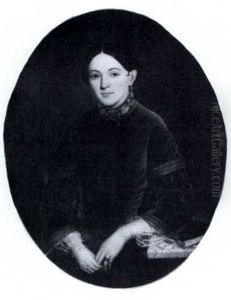 Portrait Of A Woman In A Red Velvet Dress