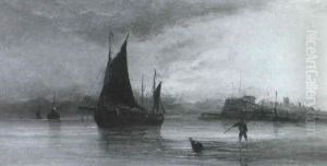 Beach Scene At Sunset, Gorleston by William James Durant Ready
