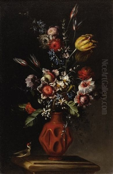 Flowers In A Delft Vase (set Of 4) - view 1