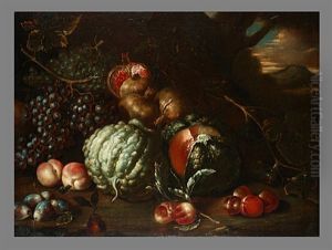 Stilleben Mit Granatapfeln Und Fruchten
