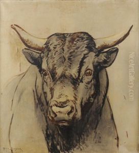 Tete De Taureau by Rosa Bonheur