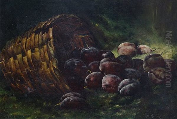 Still Life With Plums And Basket - view 1